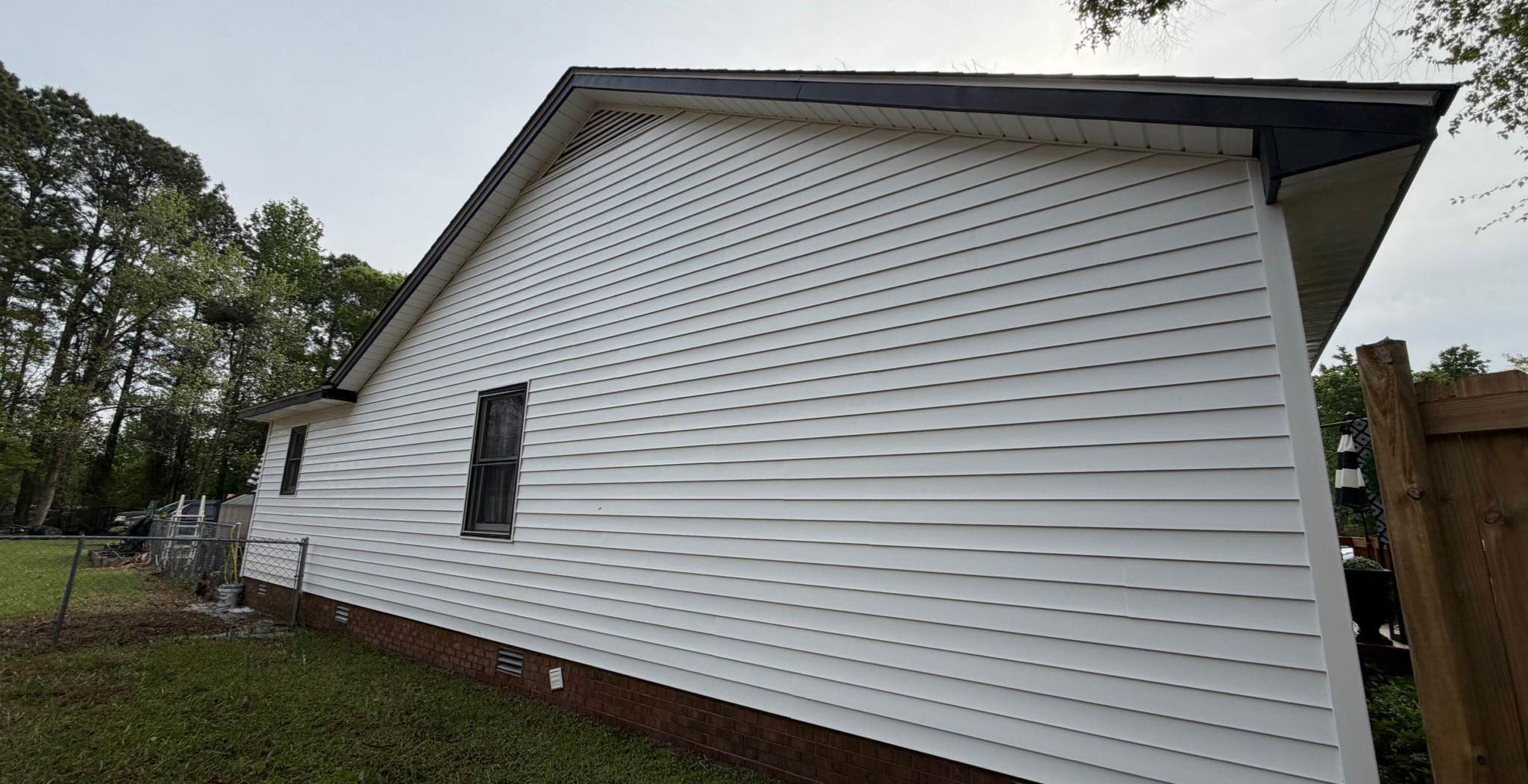 After pressure washing a home in Clayton