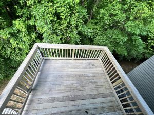 Before deck cleaning staining