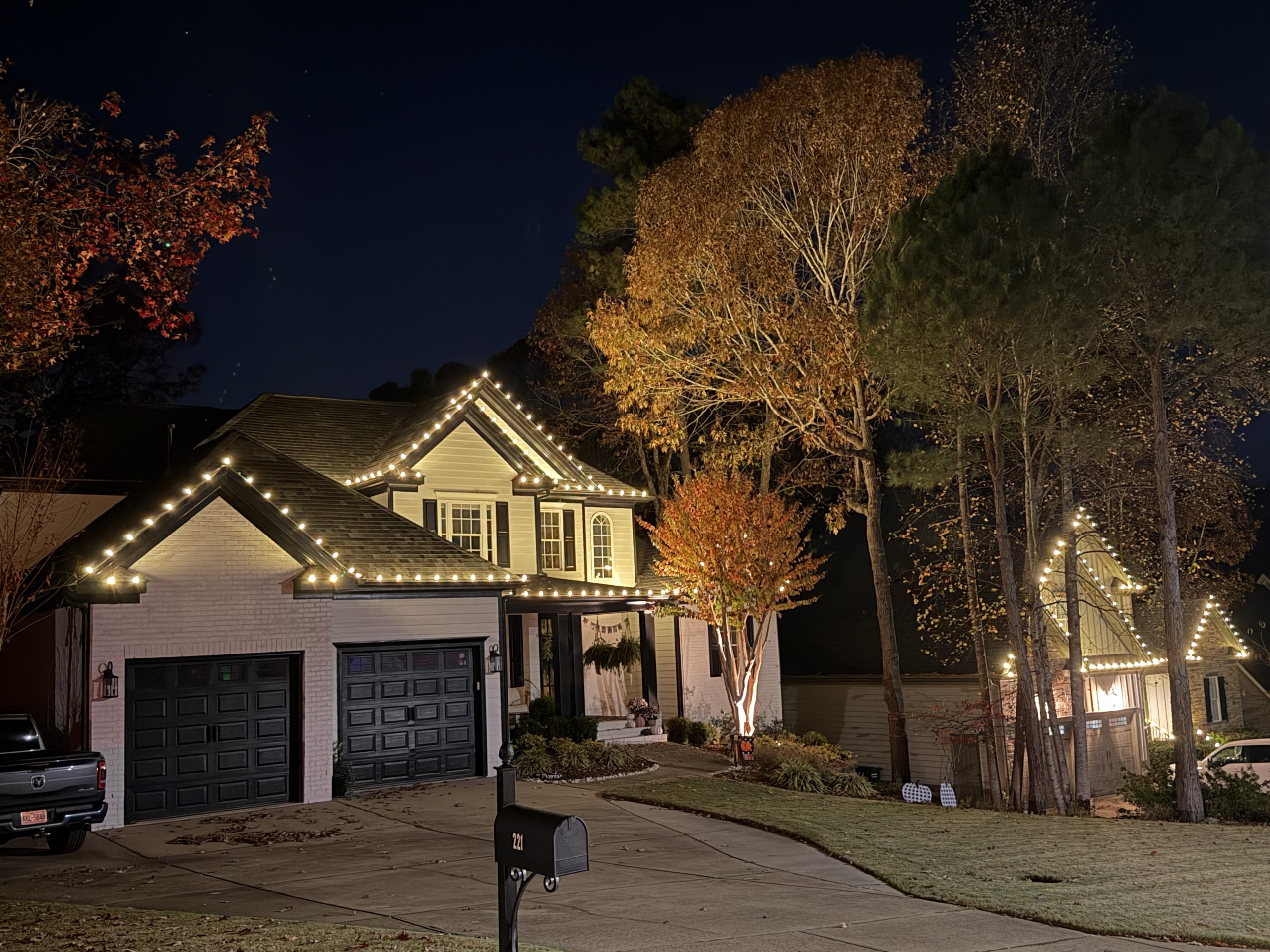 Christmas house light installation