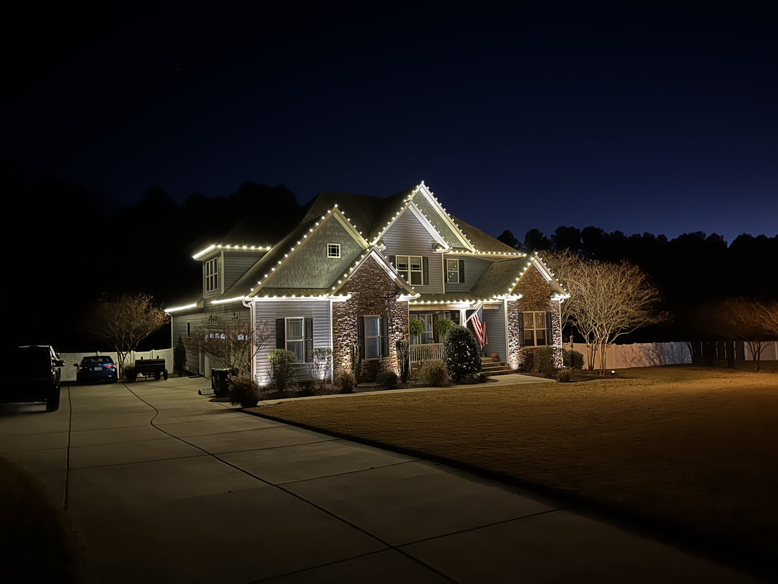 Christmas light installation